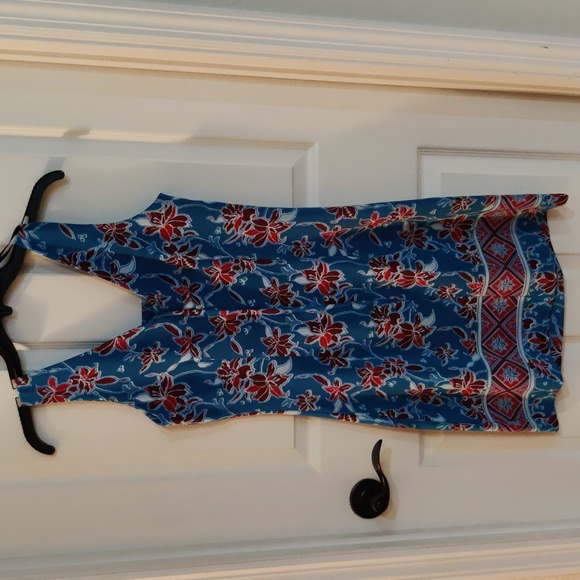 La Belle Juniors Turquoise Floral Sleeveless Dress Size 5 - Picture 2 of 5